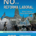 NO A LA REFORMA LABORAL ANTIOBRERA: PARO Y MOVILIZACIÓN EN TODO EL PAÍS